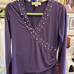 Michael Kors Purple Studded Women's Top